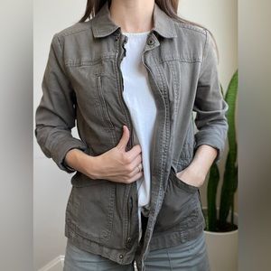 Army green denim jacket